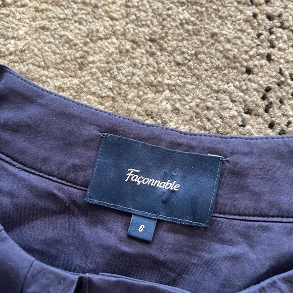 Faconnable Navy Blue Sleeveless Neck Tie Top - Picture 2 of 3